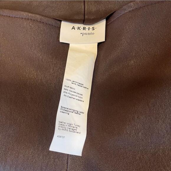 Akris Punto Leather Fitted Pants with Jersey Back 4 - Picture 9 of 11